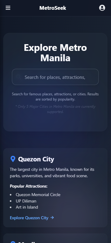 MetroSeek Travel App